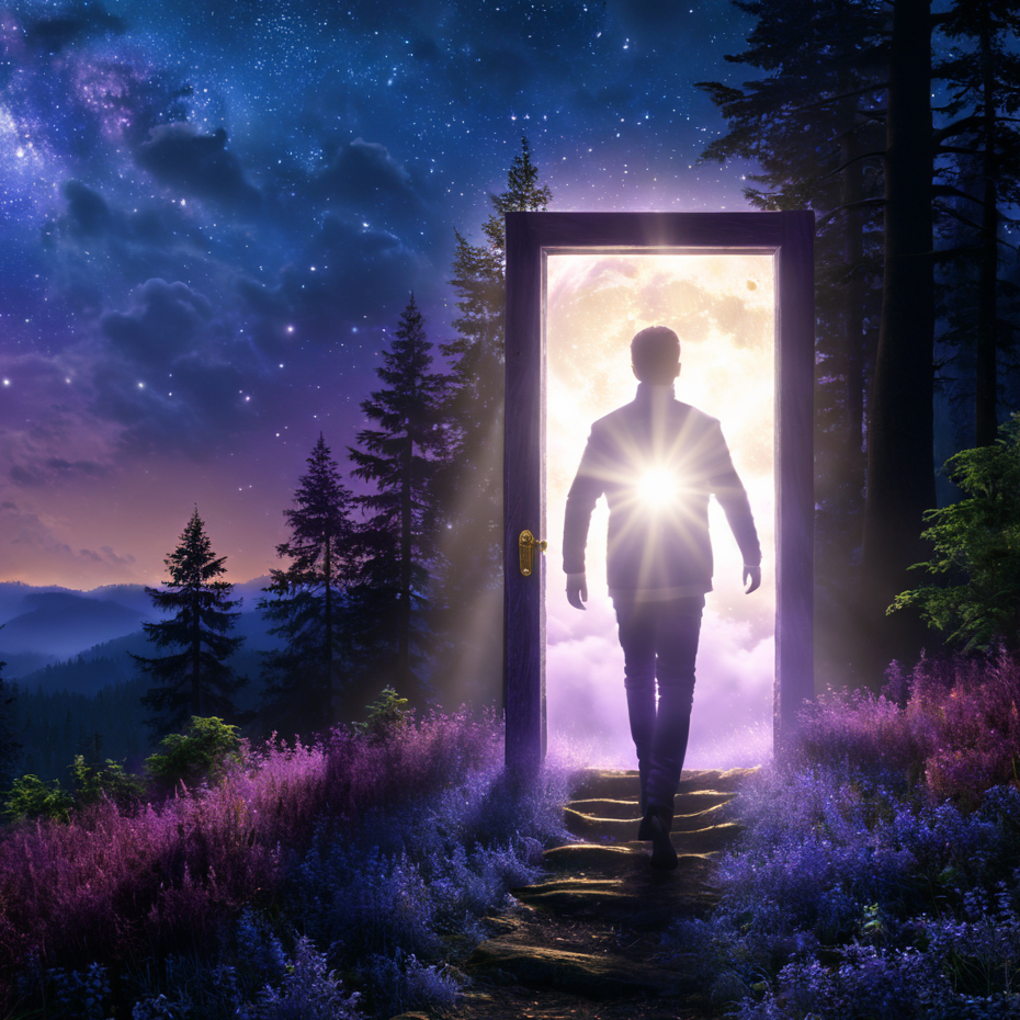 Man walking through a doorway